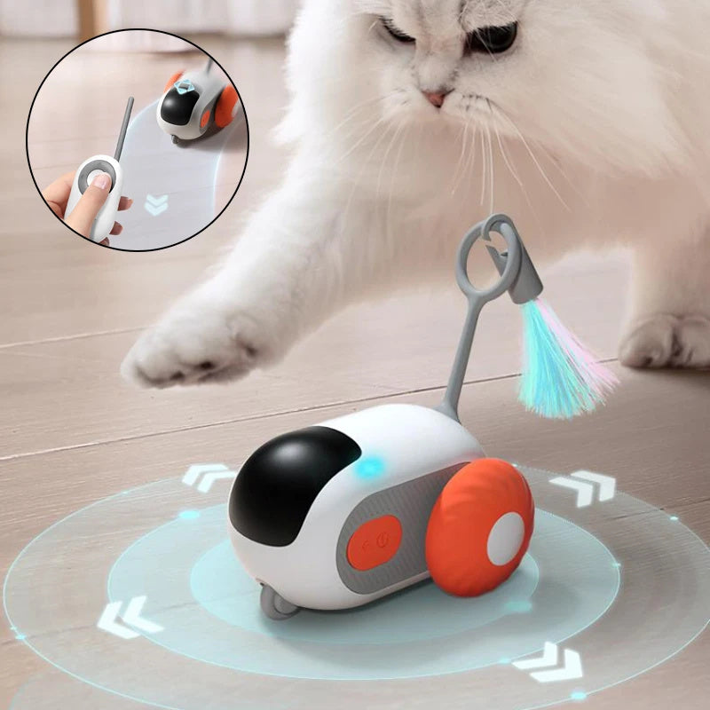 Remote Control Interactive Cat Car Toy USB Charging Chasing Automatic Self-moving Remote Smart Control Car Interactive Cat Toy Pet Products Main image