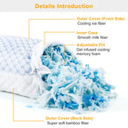 Cooling Memory Foam Pillow – Gel Infused with Adjustable Fill (1 or 2 Pack)
