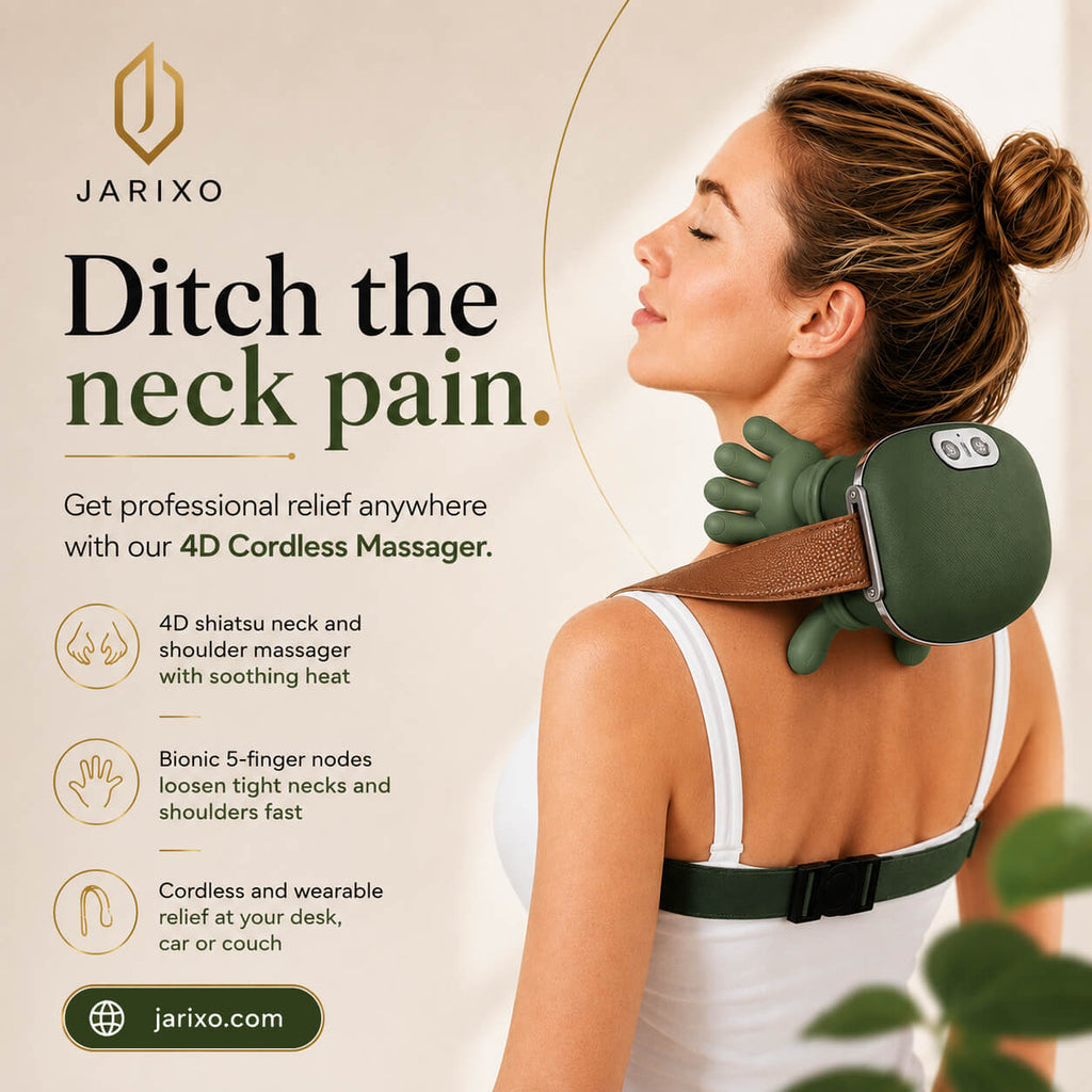  4D Neck & Shoulder Massager – Bionic Kneading & Heat | Jarixo