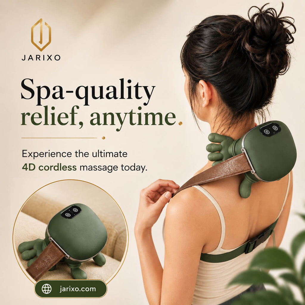  4D Neck & Shoulder Massager – Bionic Kneading & Heat | Jarixo