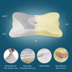 Ergonomic Memory Foam Neck Pillow – King Size for Better Sleep