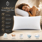 Cooling Gel Memory Foam Pillow – King, Adjustable Fill