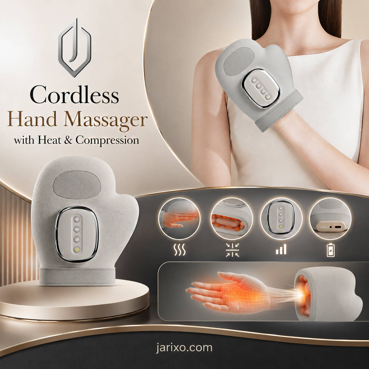 Cordless Hand Massager with Heat & Compression Secondary image