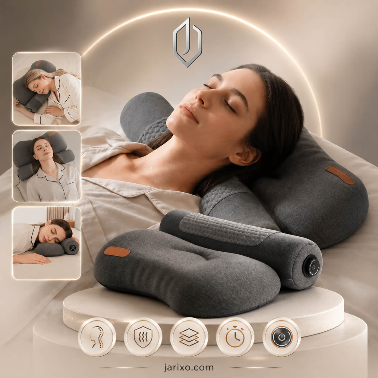 Heated Cervical Neck Pillow – Memory Foam Support with 3 Heat Levels & Auto Shutoff Secondary image