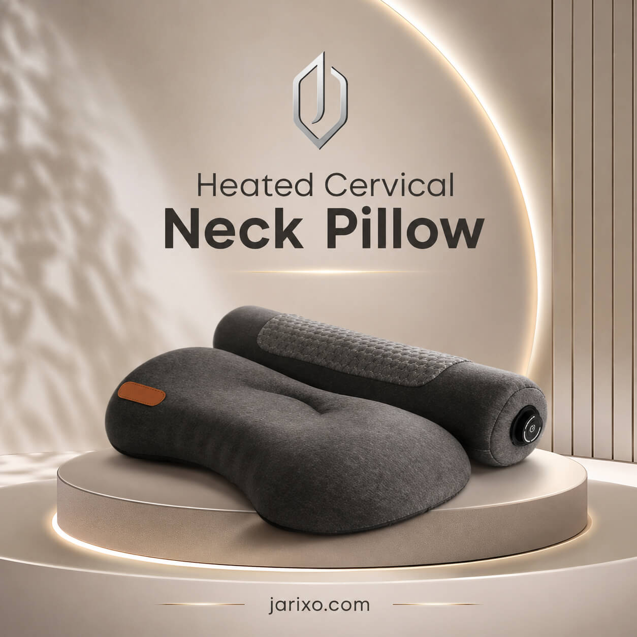 Heated Cervical Neck Pillow – Memory Foam Support with 3 Heat Levels & Auto Shutoff Main image