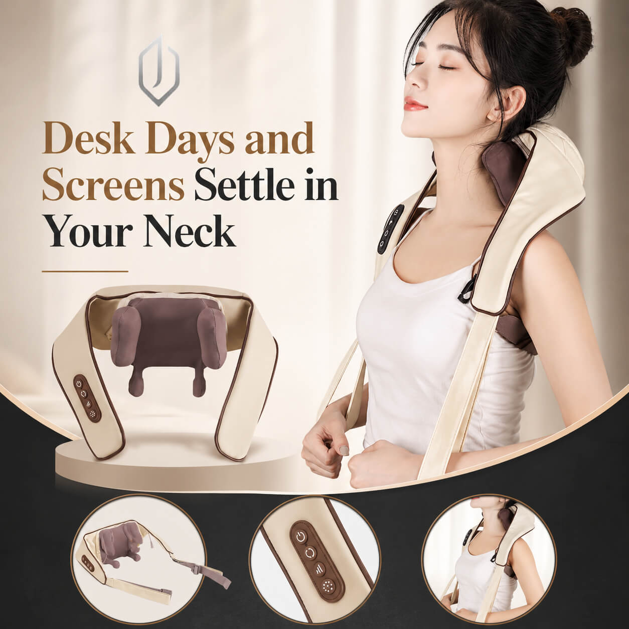 Cordless Heated Neck Massager with Deep Kneading & Hot Compress Secondary image