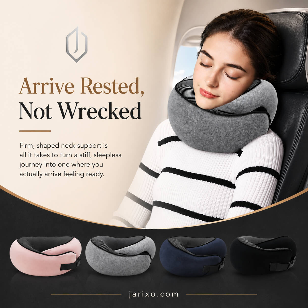 Memory Foam Travel Neck Pillow – U-Shaped for Airplane, Car & Commute