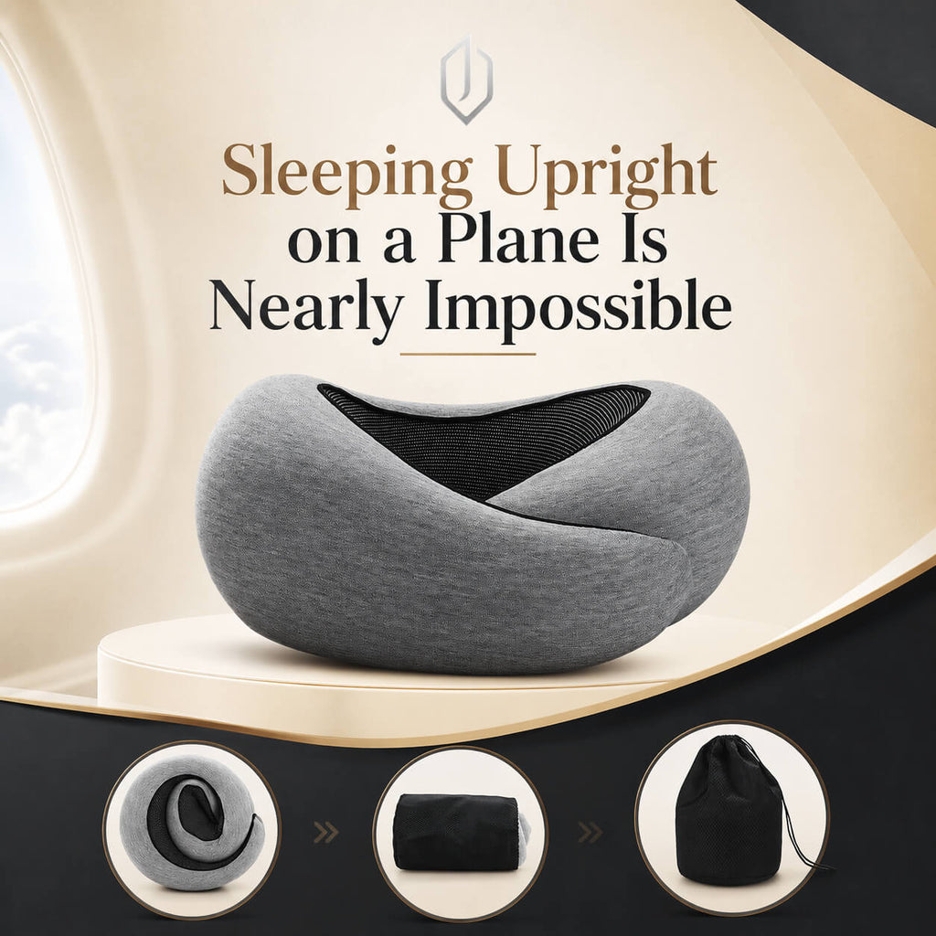 Memory Foam Travel Neck Pillow – U-Shaped for Airplane, Car & Commute