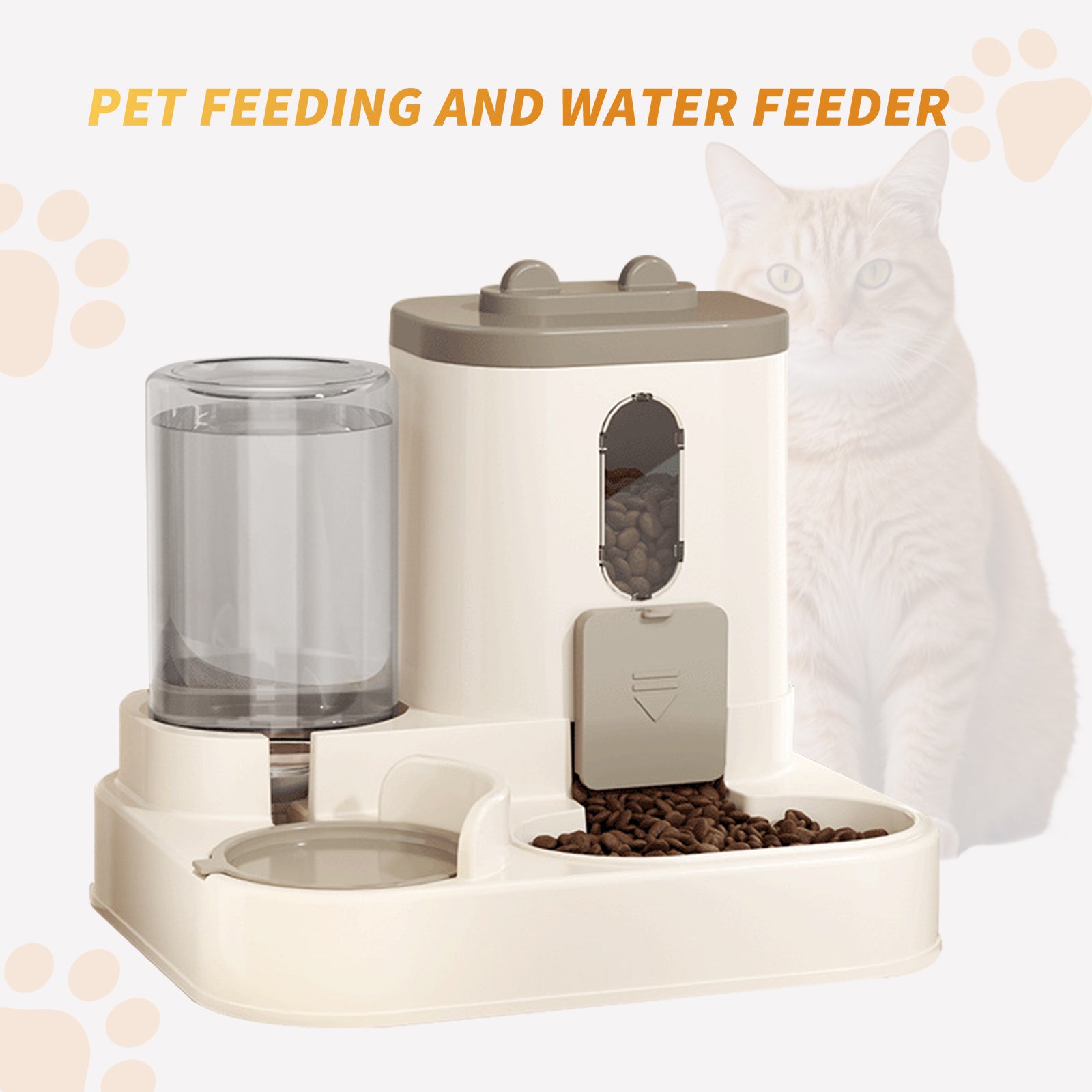 2-in-1 Automatic Cat Food & Water Dispenser