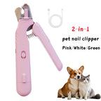 2-in-1 LED Pet Nail Clippers with Safety Light for Dogs & Cats