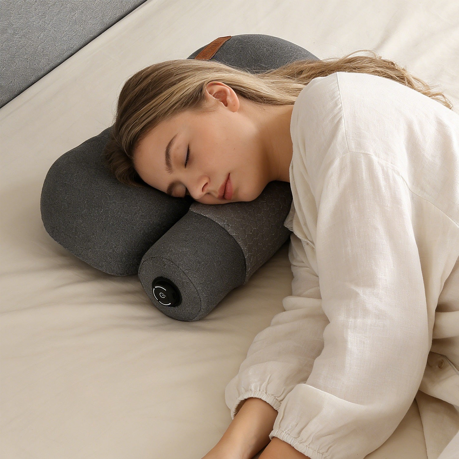 Heated Neck Pillow – Memory Foam Cervical Support with 3 Heat Levels & Auto Shutoff