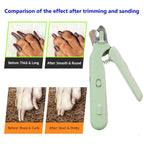 2-in-1 LED Pet Nail Clippers with Safety Light for Dogs & Cats