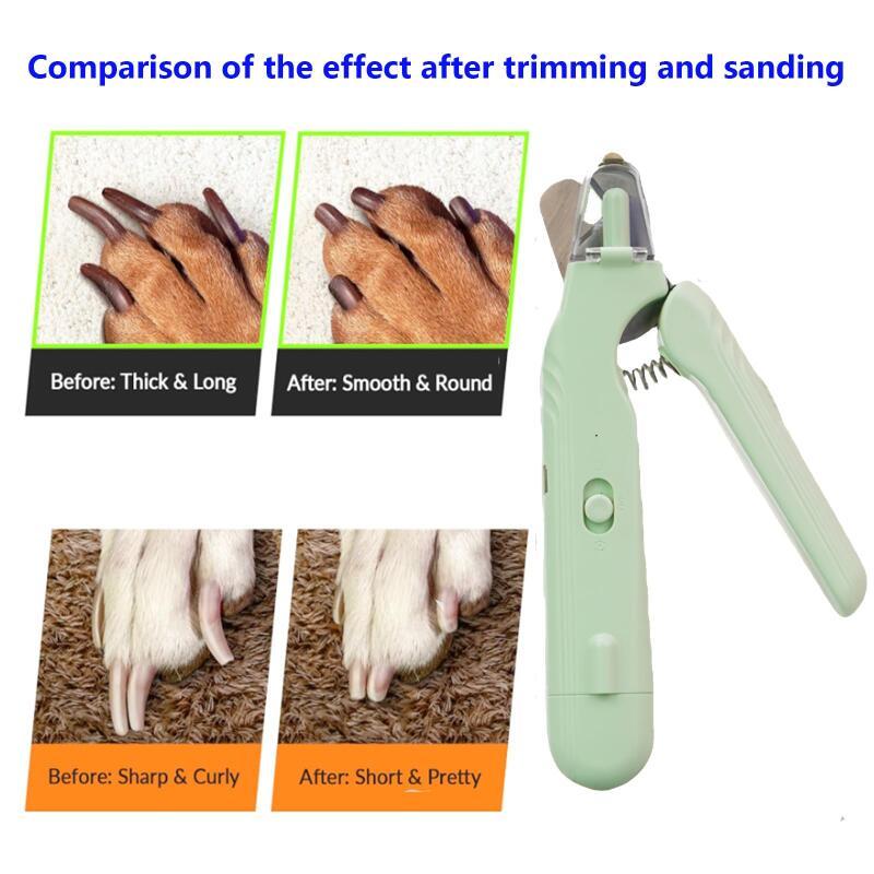 2-in-1 LED Pet Nail Clippers with Safety Light for Dogs & Cats