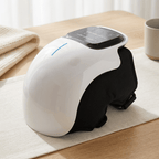 Jarixo cordless heated knee massager with kneading and vibration wrapped around a knee for joint pain relief