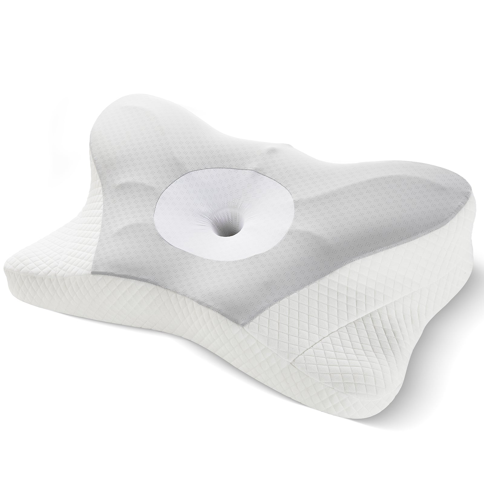 Jarixo king-size ergonomic cervical memory foam neck pillow with contoured support and removable cover Main image